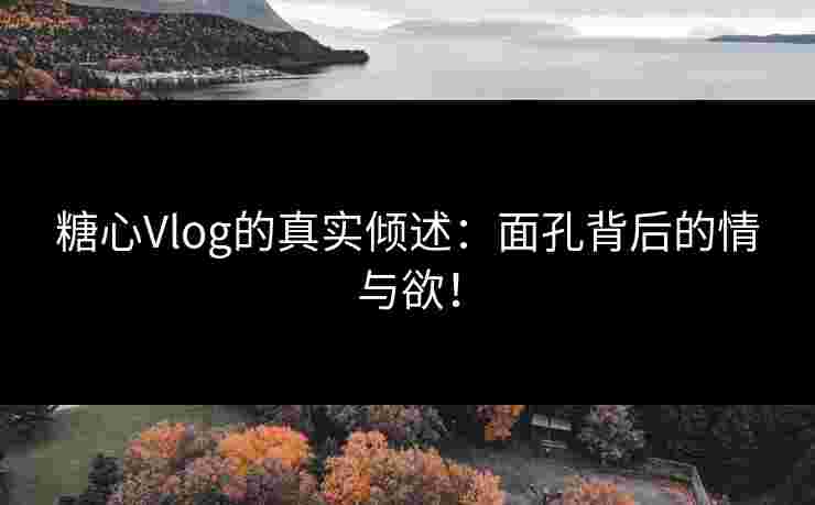 糖心Vlog的真实倾述：面孔背后的情与欲！