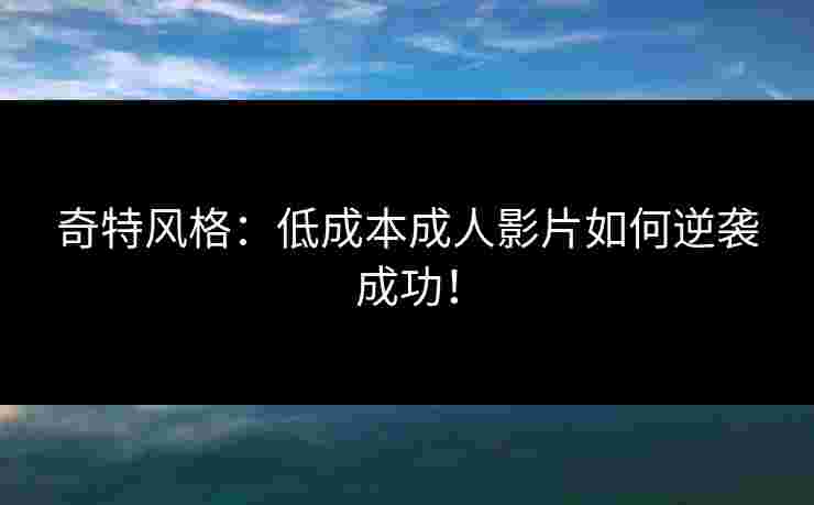 奇特风格：低成本成人影片如何逆袭成功！